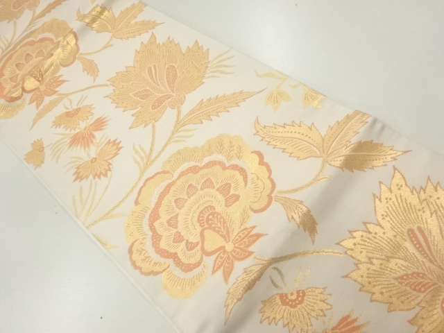 JAPANESE KIMONO / KARAFANA PATTERN WEAVING HIRAKI NAGOYA OBI
